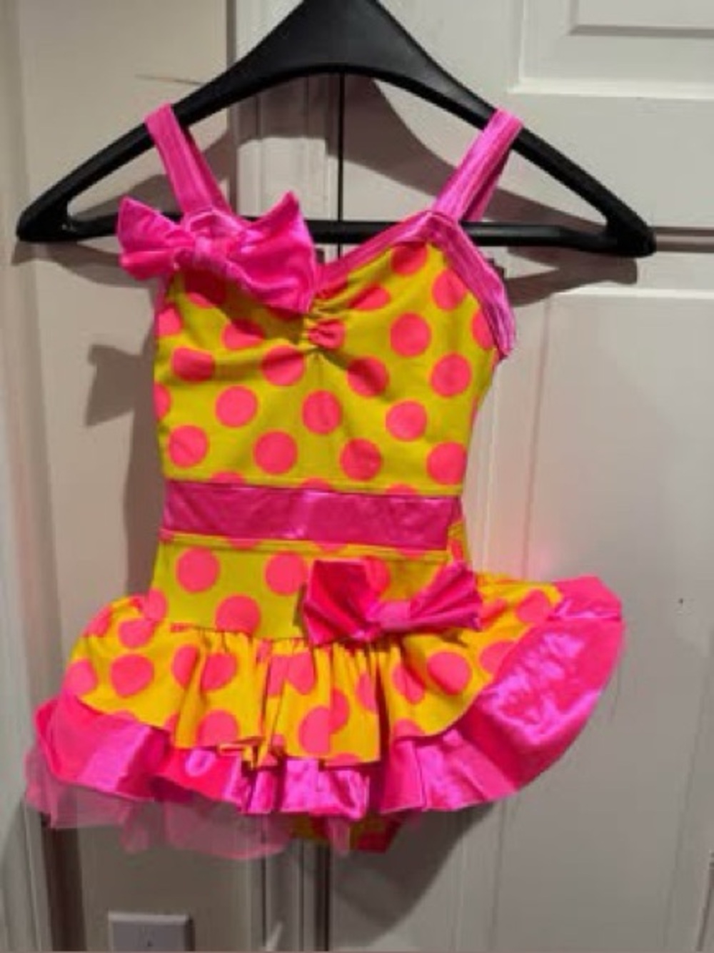 Kids XSC Weissman Surf Crazy Polka Dot Pink & Yellow Dance Costume